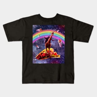 Space Sloth Riding Giraffe Unicorn - Taco & Burrito Kids T-Shirt